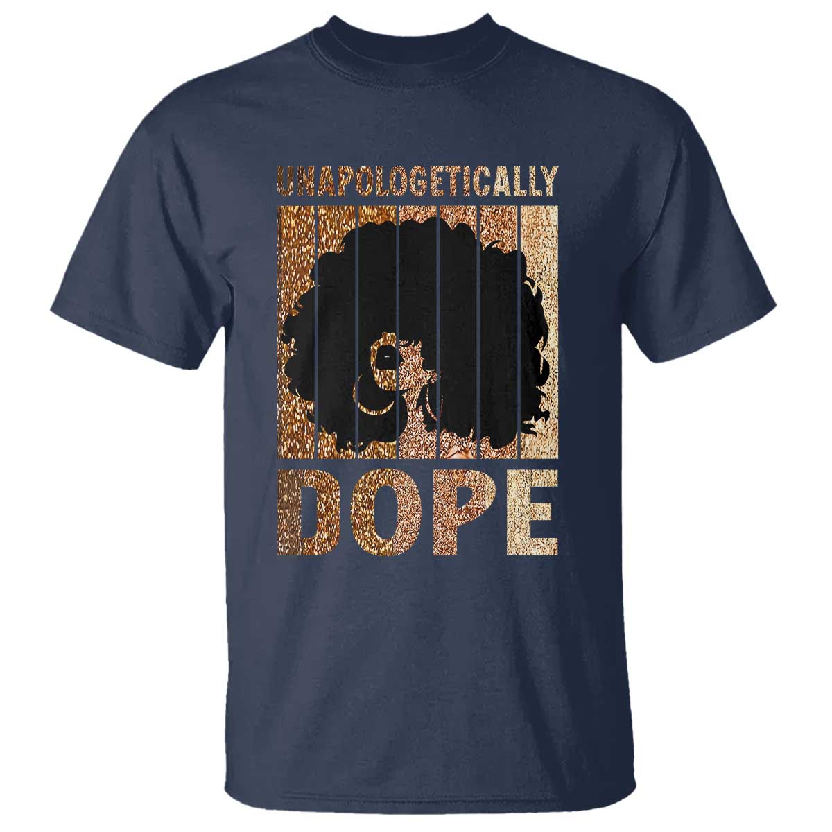 Melanin Queen Glitter Print T Shirt Unapologetically Dope TS12 Navy Print Your Wear