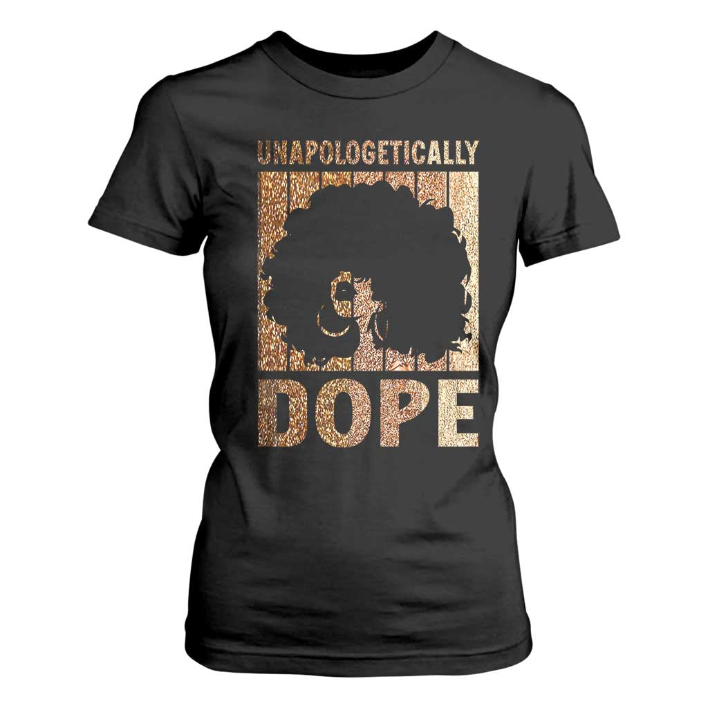 Melanin Queen Glitter Print T Shirt For Women Unapologetically Dope TS12 Black Print Your Wear