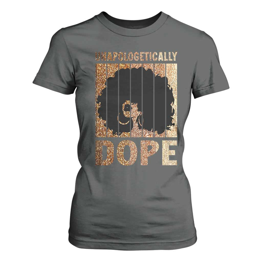 Melanin Queen Glitter Print T Shirt For Women Unapologetically Dope TS12 Dark Heather Print Your Wear