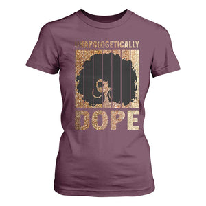 Melanin Queen Glitter Print T Shirt For Women Unapologetically Dope TS12 Maroon Print Your Wear