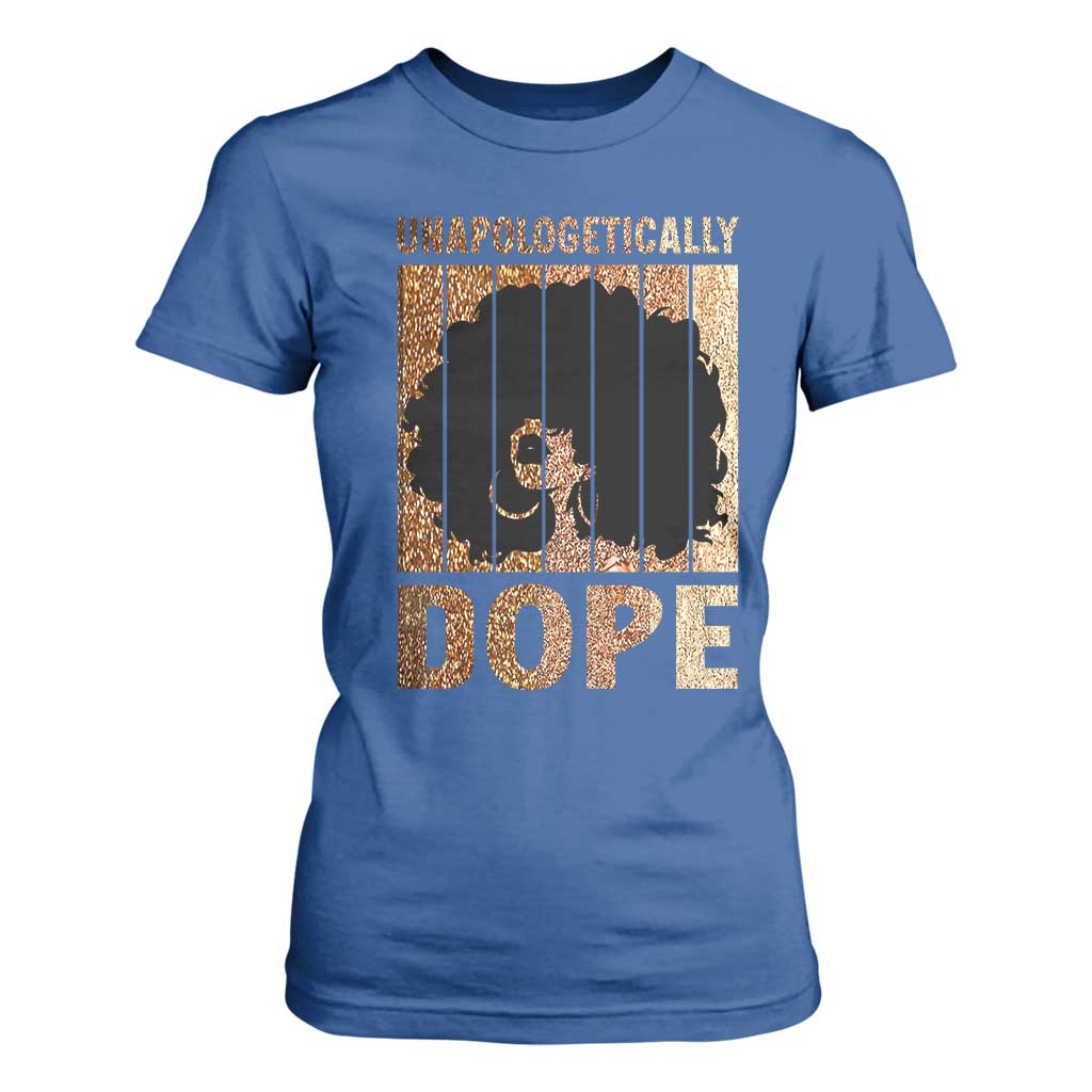 Melanin Queen Glitter Print T Shirt For Women Unapologetically Dope TS12 Royal Blue Print Your Wear
