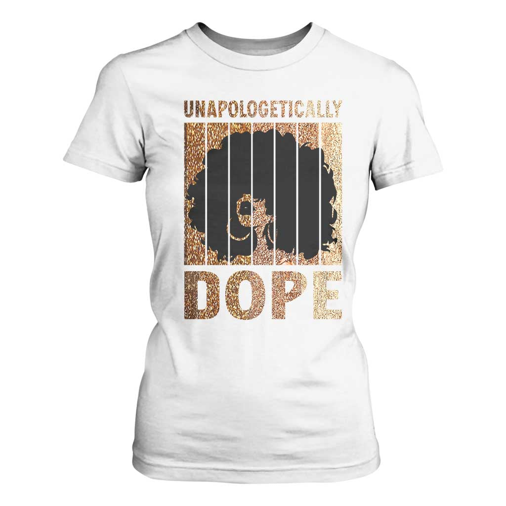 Melanin Queen Glitter Print T Shirt For Women Unapologetically Dope TS12 White Print Your Wear