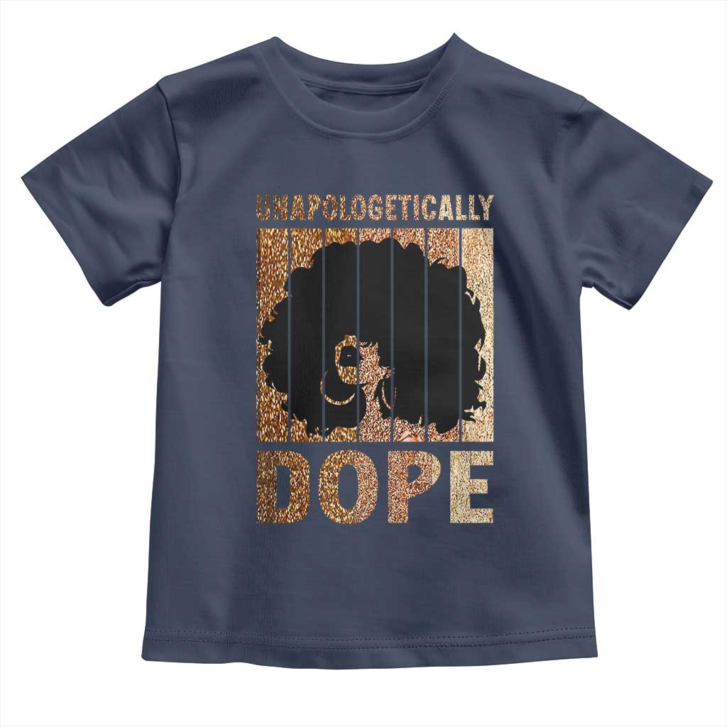 Melanin Queen Glitter Print Toddler T Shirt Unapologetically Dope TS12 Navy Print Your Wear