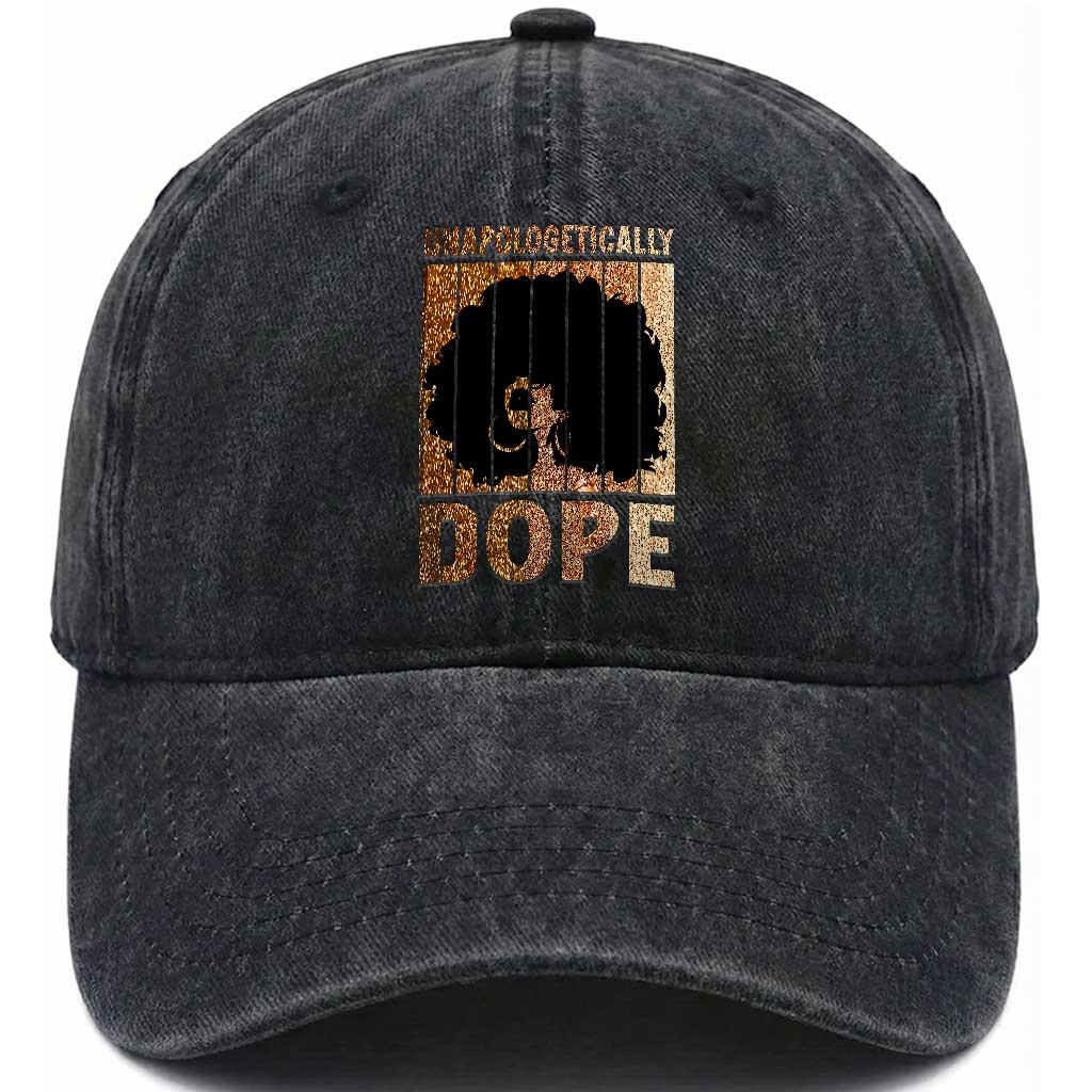Melanin Queen Glitter Print Washed Cotton Baseball Cap Unapologetically Dope TS12 Print Your Wear