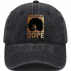 Melanin Queen Glitter Print Washed Cotton Baseball Cap Unapologetically Dope TS12 Print Your Wear