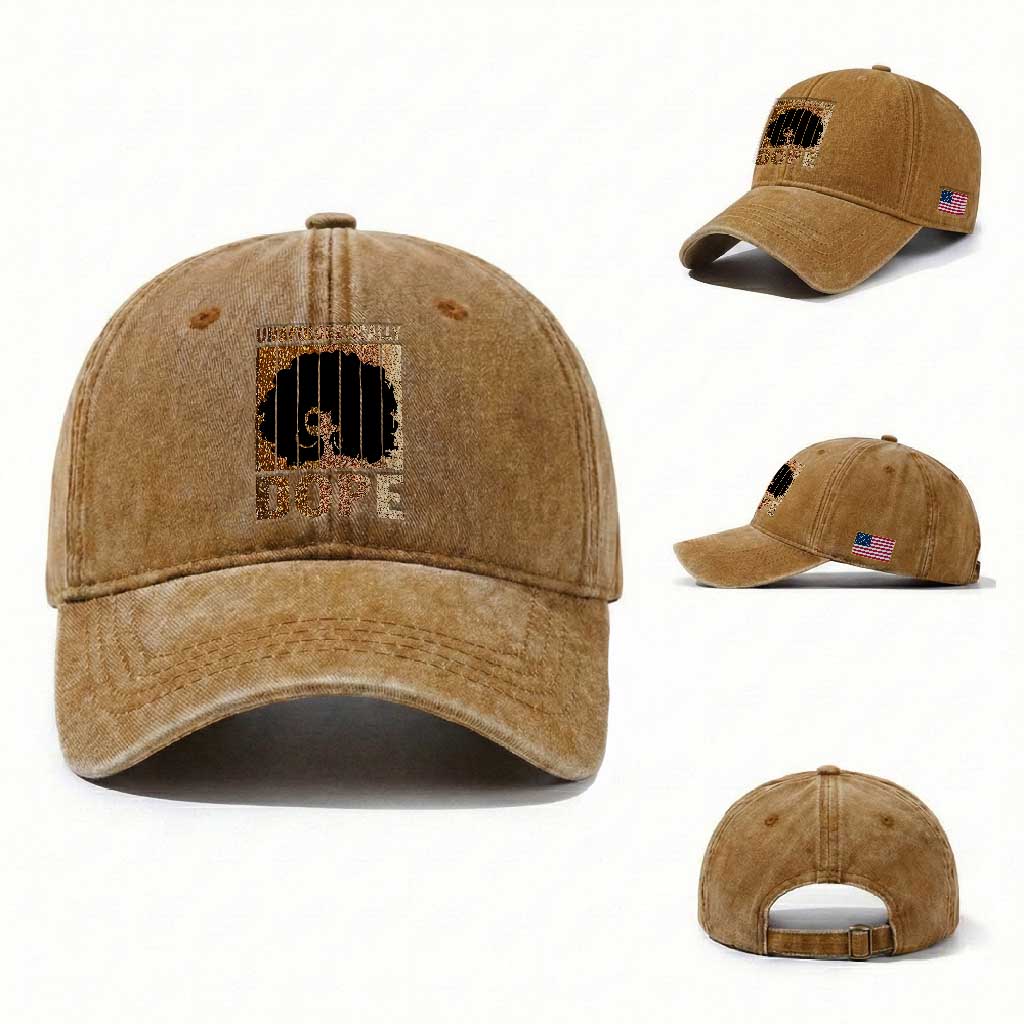 Melanin Queen Glitter Print Washed Cotton Baseball Cap Unapologetically Dope TS12 Washed Cap Universal Fit Yellow Ochre Print Your Wear
