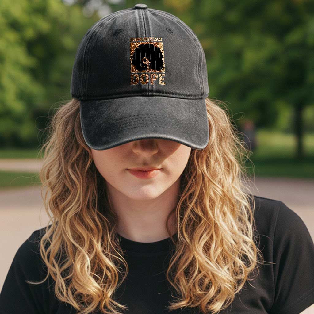 Melanin Queen Glitter Print Washed Cotton Baseball Cap Unapologetically Dope TS12 Print Your Wear