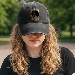 Melanin Queen Glitter Print Washed Cotton Baseball Cap Unapologetically Dope TS12 Print Your Wear