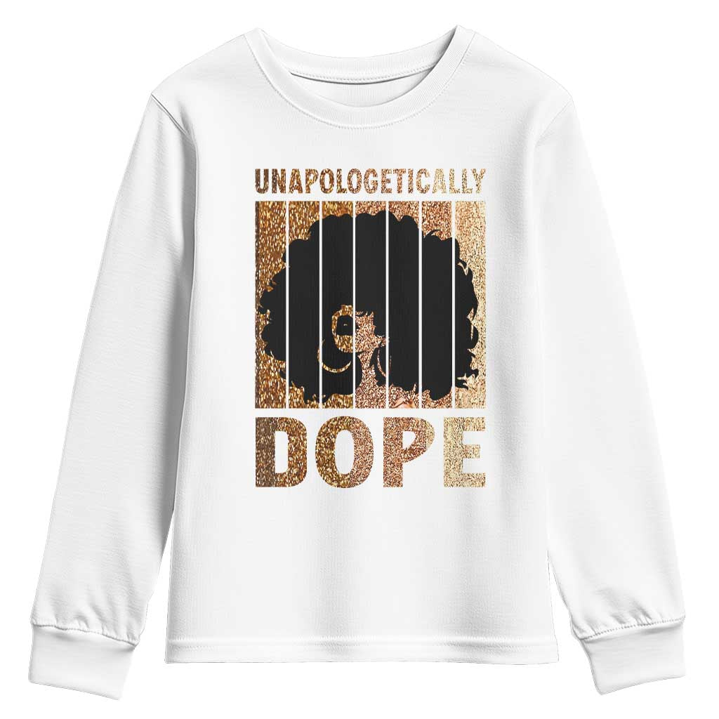 Melanin Queen Glitter Print Youth Sweatshirt Unapologetically Dope TS12 White Print Your Wear