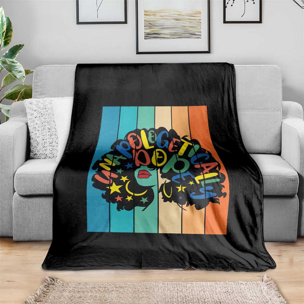 Black Girl Magic Pride Throw Blanket Unapologetically Dope Retro Sunset TS12 Print Your Wear
