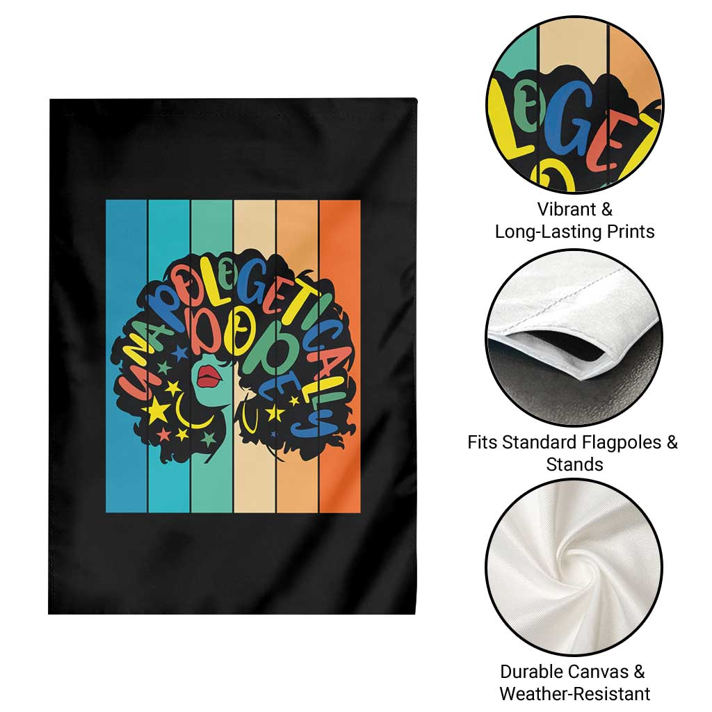 Black Girl Magic Pride Garden Flag Unapologetically Dope Retro Sunset TS12 Print Your Wear