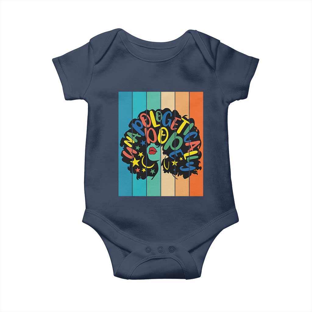 Black Girl Magic Pride Baby Onesie Unapologetically Dope Retro Sunset TS12 Navy Print Your Wear