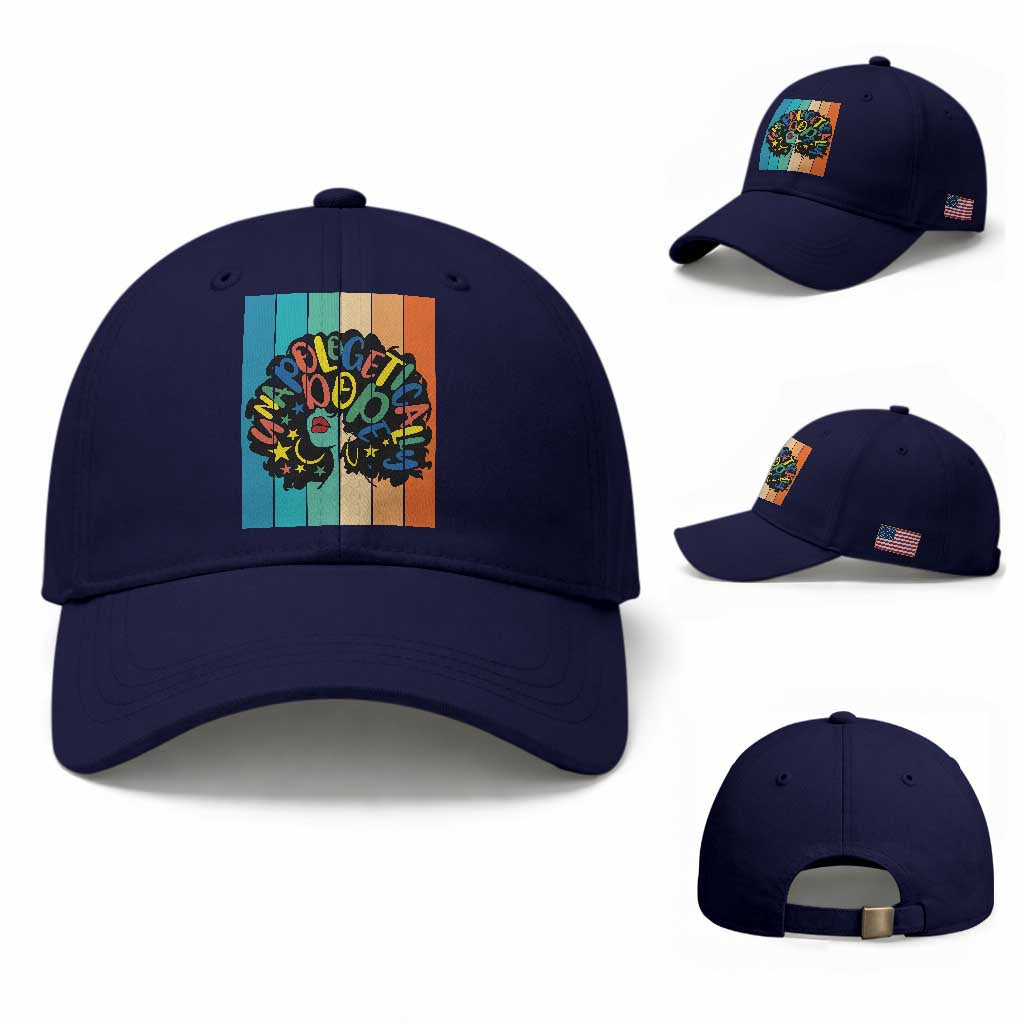 Black Girl Magic Pride Baseball Cap Unapologetically Dope Retro Sunset TS12 Baseball Cap Universal Fit Dark Blue Print Your Wear