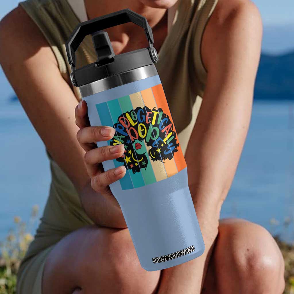 Black Girl Magic Pride Flip Straw Tumbler Unapologetically Dope Retro Sunset TS12 One Size: 30 oz Light Blue Print Your Wear
