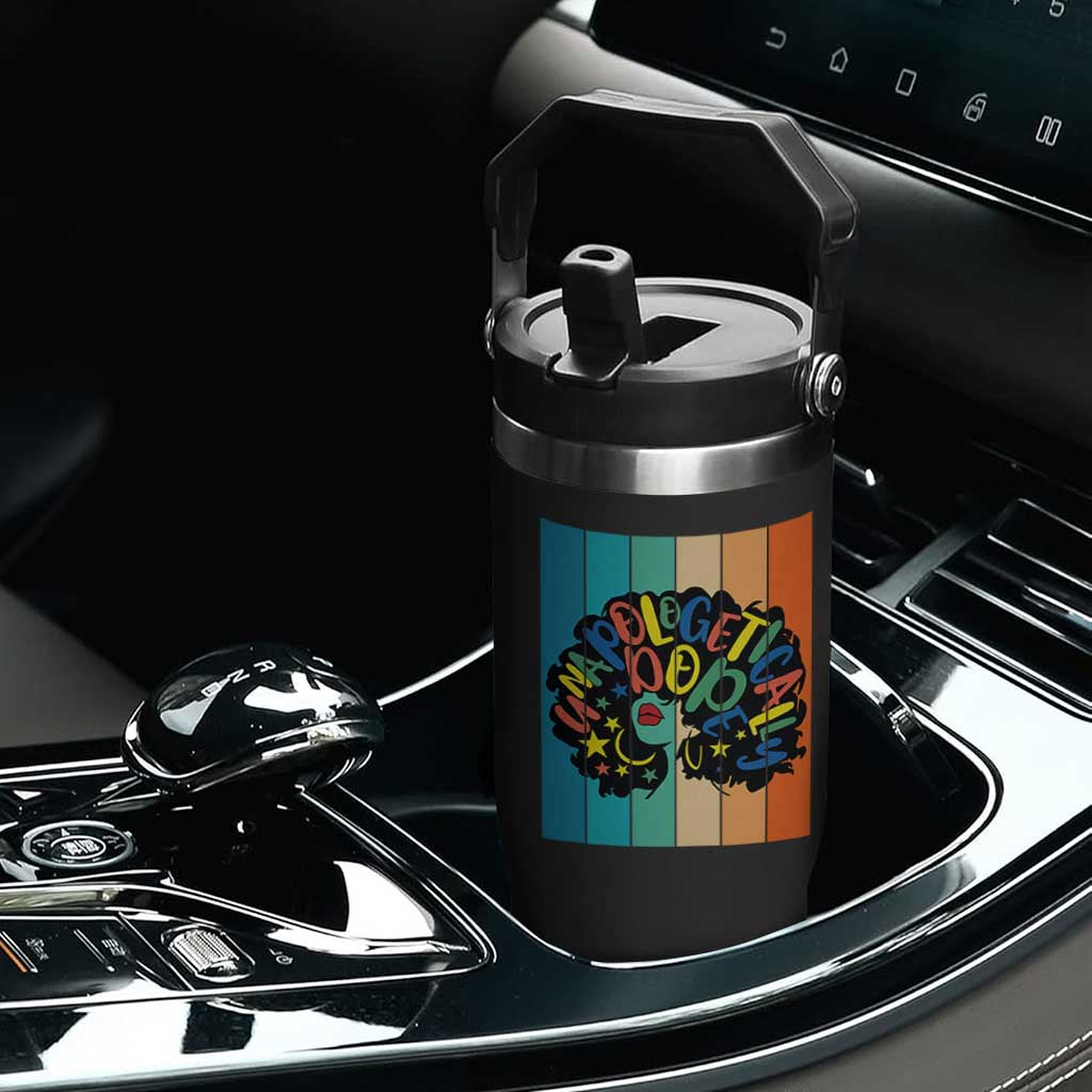 Black Girl Magic Pride Flip Straw Tumbler Unapologetically Dope Retro Sunset TS12 Print Your Wear