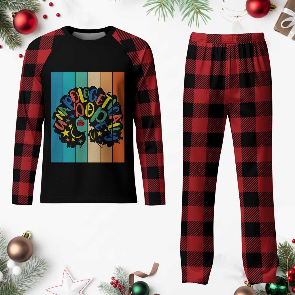 Black Girl Magic Pride Plaid Pajama Set Unapologetically Dope Retro Sunset TS12 Buffalo Plaid Print Your Wear