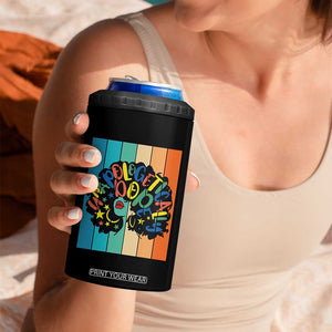 Black Girl Magic Pride 4 in 1 Can Cooler Tumbler Unapologetically Dope Retro Sunset TS12 Print Your Wear
