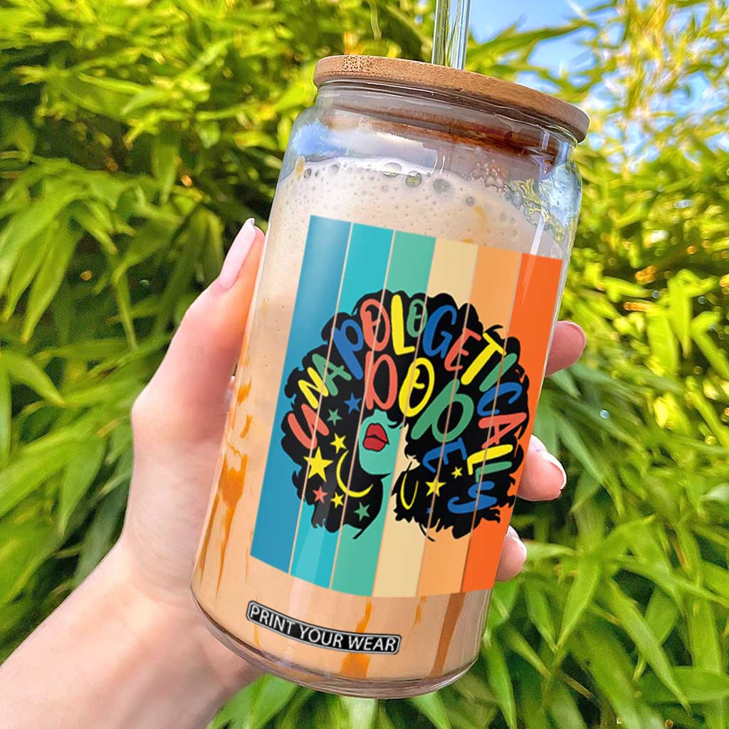 Black Girl Magic Pride Glass Can Unapologetically Dope Retro Sunset TS12 Black Print Your Wear