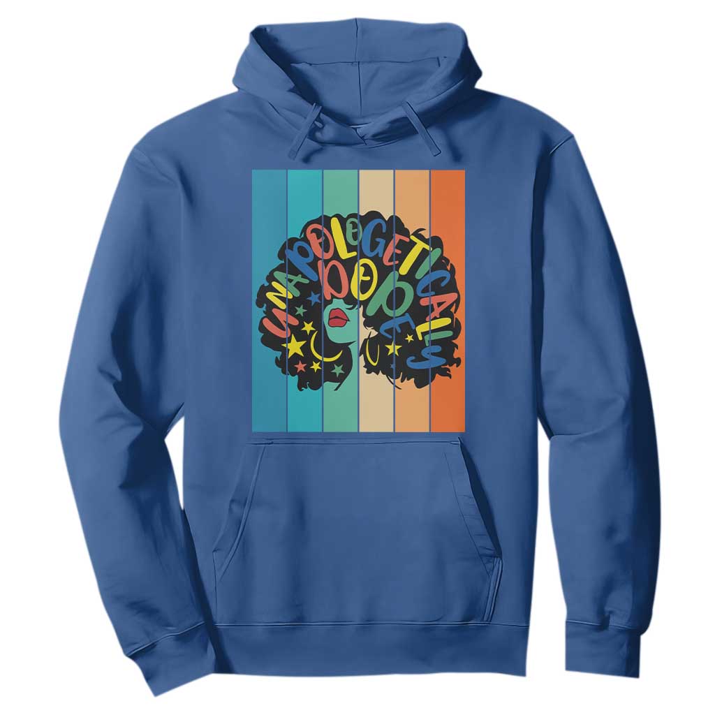 Black Girl Magic Pride Hoodie Unapologetically Dope Retro Sunset TS12 Royal Blue Print Your Wear