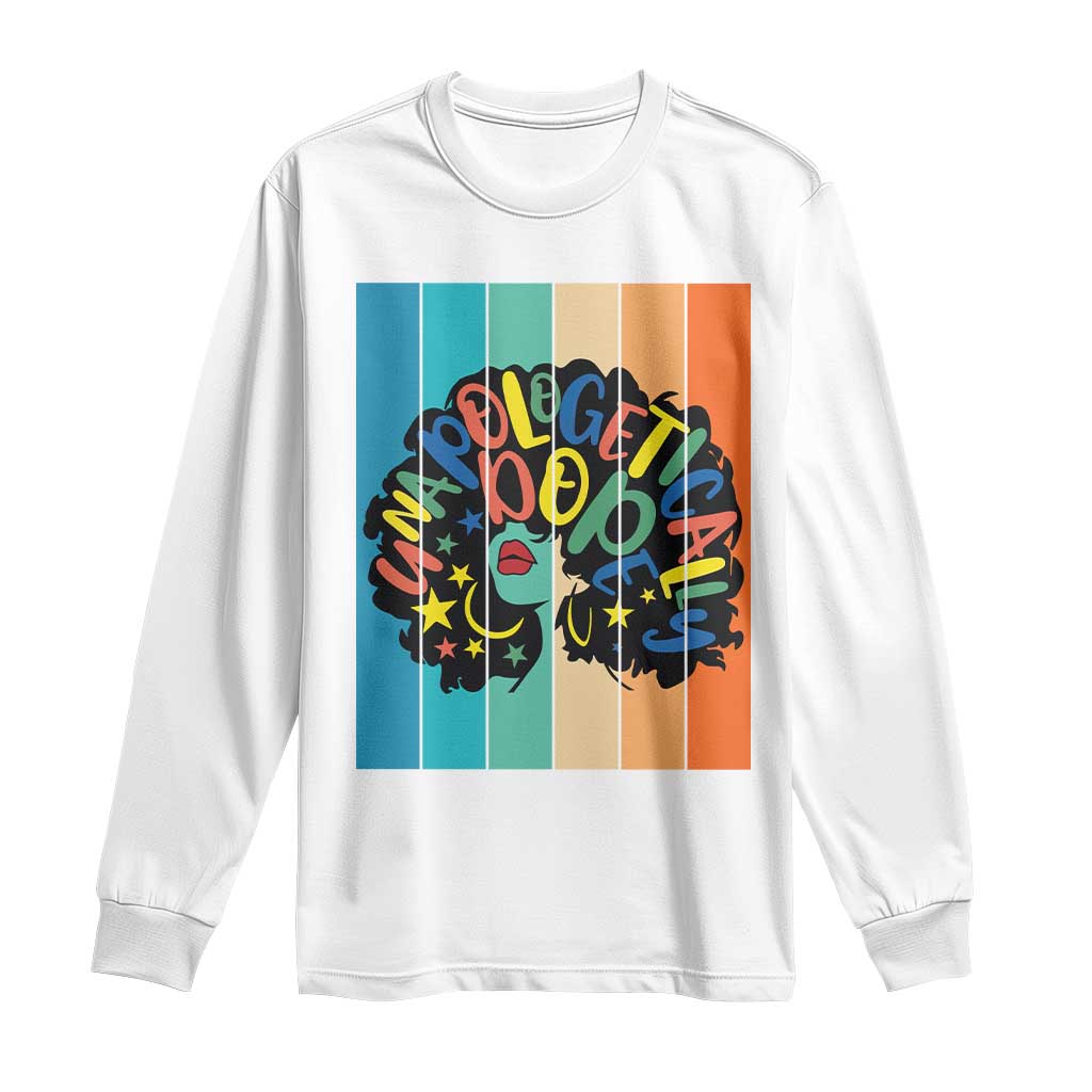 Black Girl Magic Pride Long Sleeve Shirt Unapologetically Dope Retro Sunset TS12 White Print Your Wear