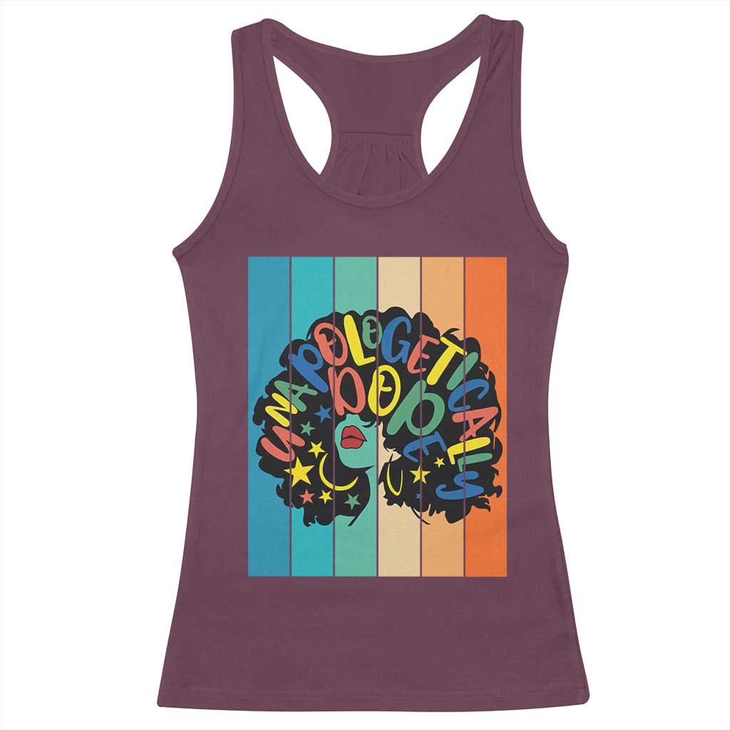 Black Girl Magic Pride Racerback Tank Top Unapologetically Dope Retro Sunset TS12 Maroon Print Your Wear