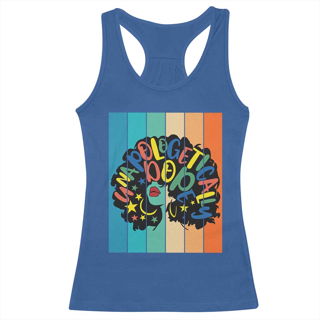 Black Girl Magic Pride Racerback Tank Top Unapologetically Dope Retro Sunset TS12 Royal Blue Print Your Wear