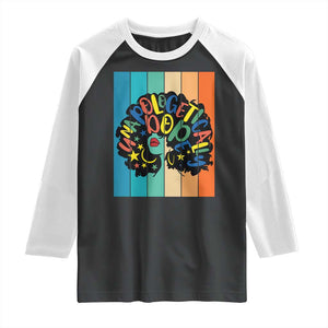 Black Girl Magic Pride Raglan Shirt Unapologetically Dope Retro Sunset TS12 Black White Print Your Wear