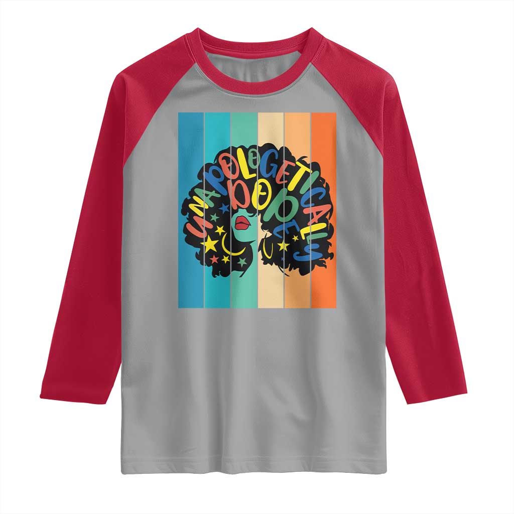 Black Girl Magic Pride Raglan Shirt Unapologetically Dope Retro Sunset TS12 Sport Gray Red Print Your Wear