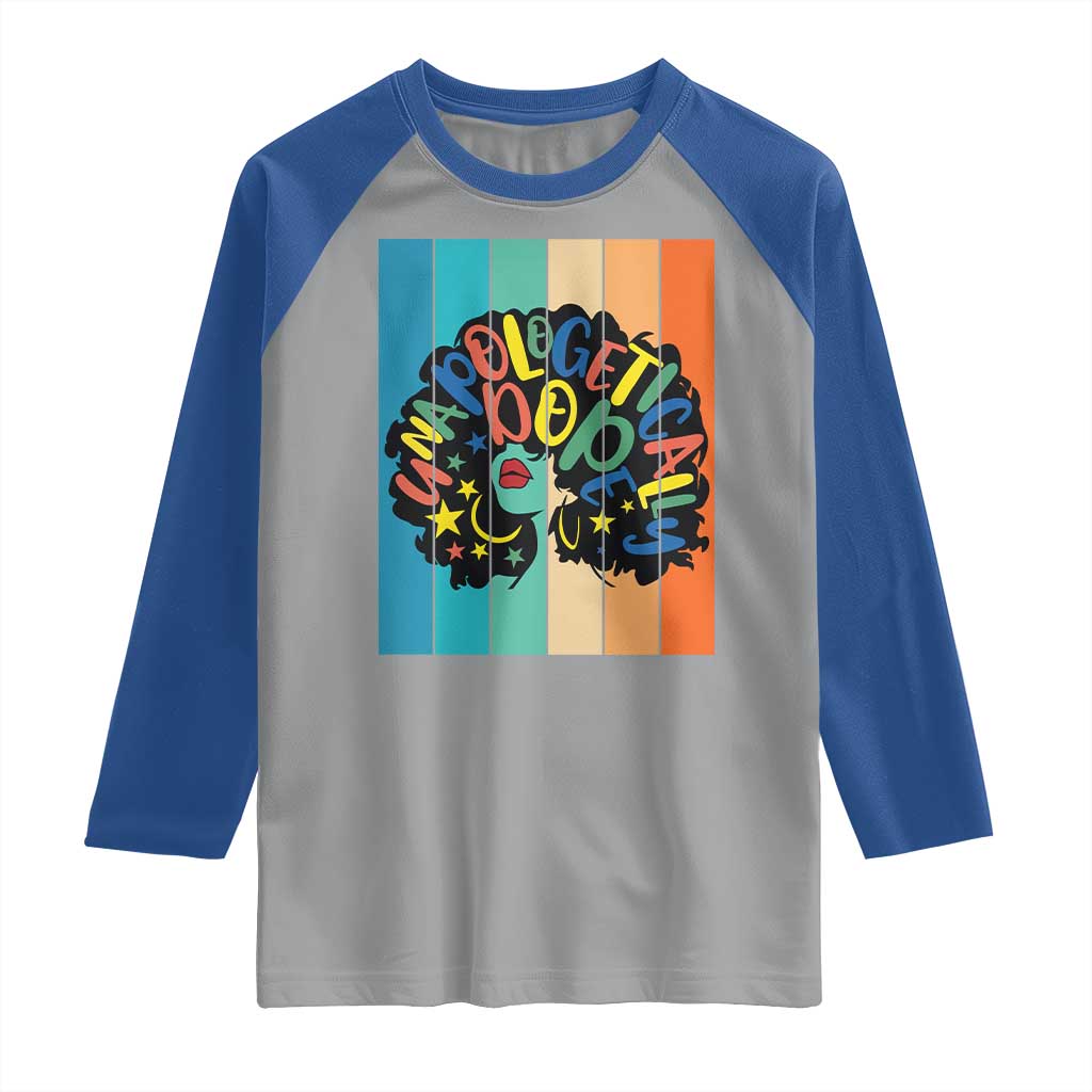 Black Girl Magic Pride Raglan Shirt Unapologetically Dope Retro Sunset TS12 Sport Gray Royal Print Your Wear
