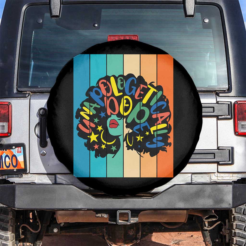 Black Girl Magic Pride Spare Tire Cover Unapologetically Dope Retro Sunset TS12 No hole Black Print Your Wear