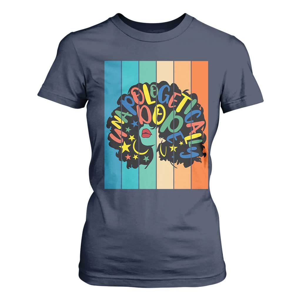 Black Girl Magic Pride T Shirt For Women Unapologetically Dope Retro Sunset TS12 Navy Print Your Wear