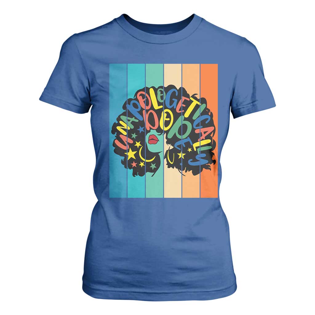 Black Girl Magic Pride T Shirt For Women Unapologetically Dope Retro Sunset TS12 Royal Blue Print Your Wear