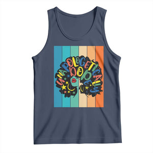Black Girl Magic Pride Tank Top Unapologetically Dope Retro Sunset TS12 Navy Print Your Wear