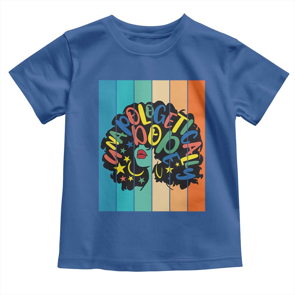 Black Girl Magic Pride Toddler T Shirt Unapologetically Dope Retro Sunset TS12 Royal Blue Print Your Wear