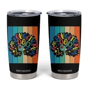 Black Girl Magic Pride Tumbler Cup Unapologetically Dope Retro Sunset TS12 Black Print Your Wear