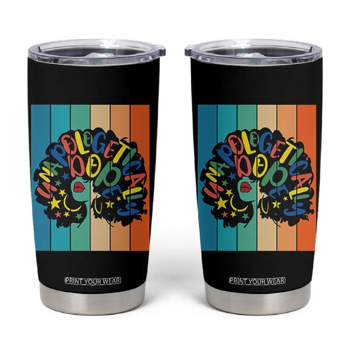 Black Girl Magic Pride Tumbler Cup Unapologetically Dope Retro Sunset TS12 Black Print Your Wear