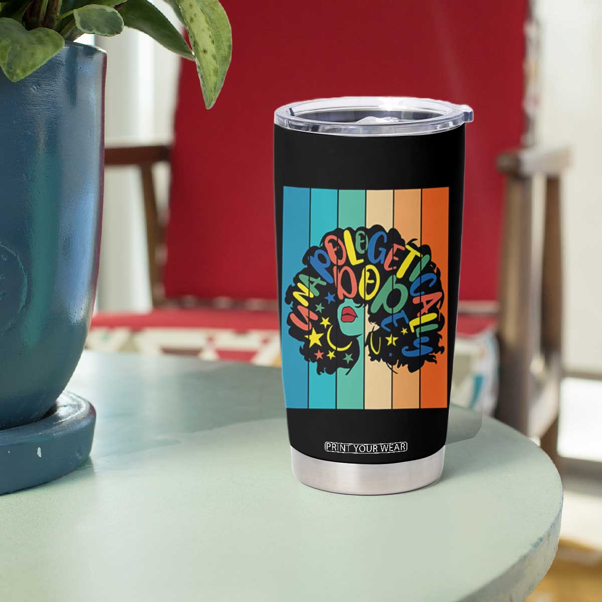 Black Girl Magic Pride Tumbler Cup Unapologetically Dope Retro Sunset TS12 Print Your Wear