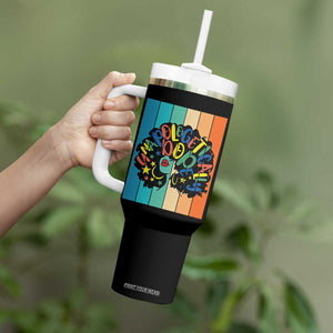 Black Girl Magic Pride Tumbler With Handle Unapologetically Dope Retro Sunset TS12 Print Your Wear