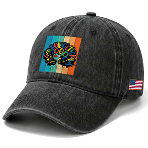 Black Girl Magic Pride Washed Cotton Baseball Cap Unapologetically Dope Retro Sunset TS12 Print Your Wear