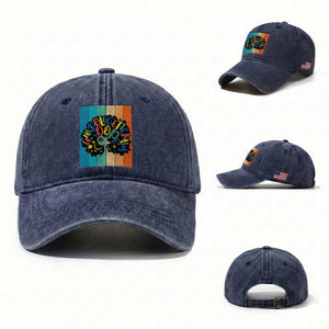 Black Girl Magic Pride Washed Cotton Baseball Cap Unapologetically Dope Retro Sunset TS12 Washed Cap Universal Fit Navy Print Your Wear