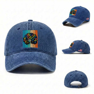 Black Girl Magic Pride Washed Cotton Baseball Cap Unapologetically Dope Retro Sunset TS12 Washed Cap Universal Fit Royal Blue Print Your Wear