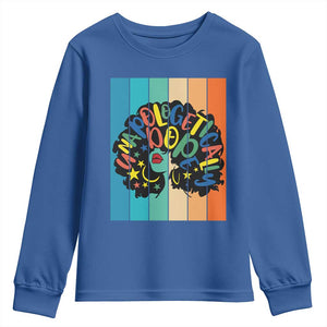 Black Girl Magic Pride Youth Sweatshirt Unapologetically Dope Retro Sunset TS12 Royal Blue Print Your Wear