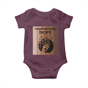 Inspirational Black Women Gift Baby Onesie Unapologetically Dope TS12 Maroon Print Your Wear