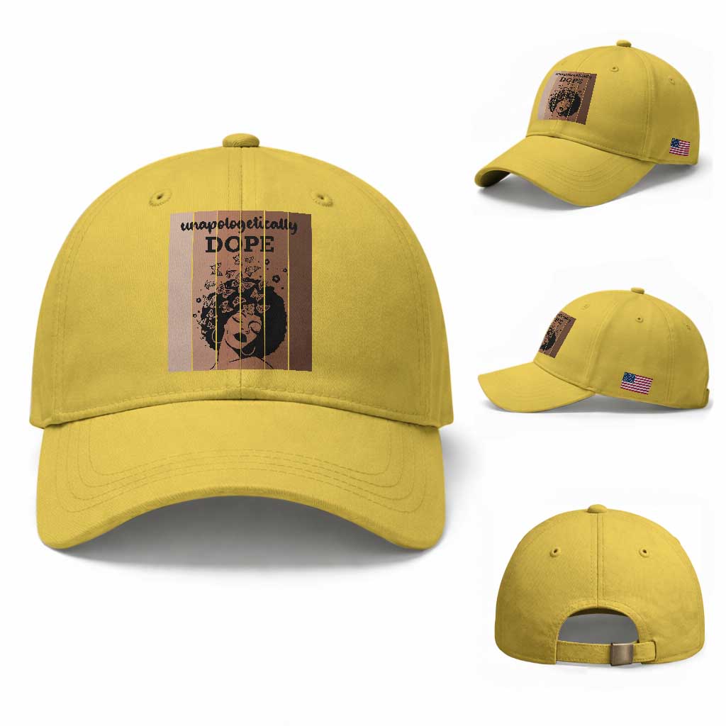 Inspirational Black Women Gift Baseball Cap Unapologetically Dope TS12 Baseball Cap Universal Fit Yellow Print Your Wear