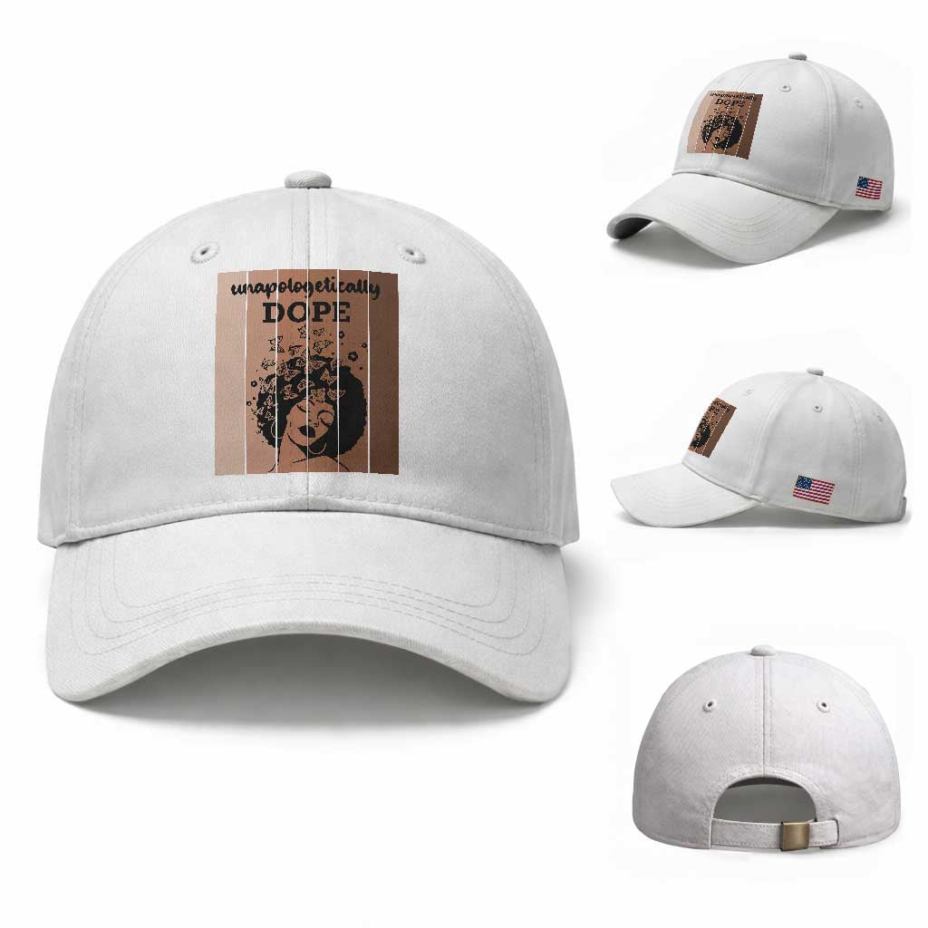 Inspirational Black Women Gift Baseball Cap Unapologetically Dope TS12 Baseball Cap Universal Fit White Print Your Wear