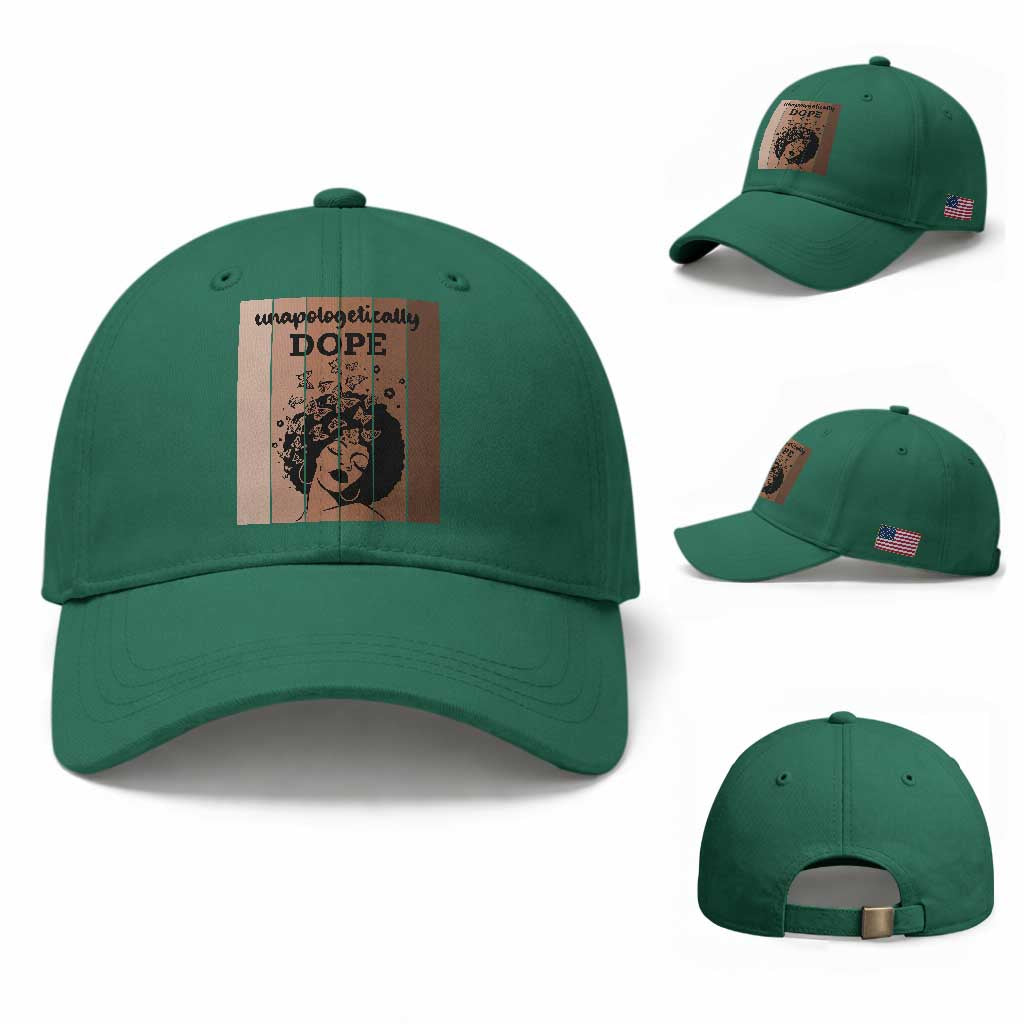 Inspirational Black Women Gift Baseball Cap Unapologetically Dope TS12 Baseball Cap Universal Fit Irish Green Print Your Wear