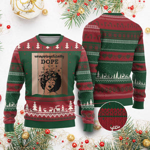 Inspirational Black Women Gift Ugly Christmas Sweater Unapologetically Dope TS12 Red Green Print Your Wear