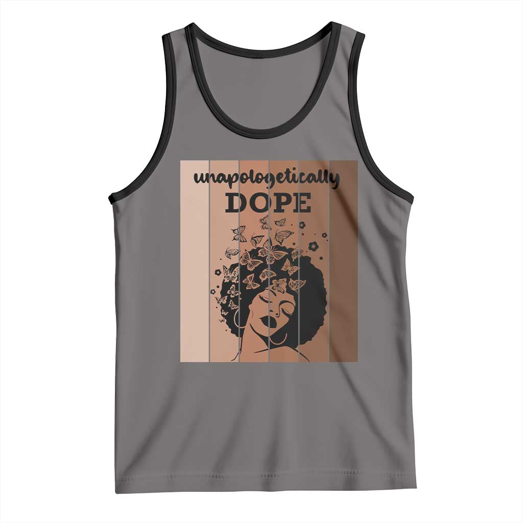 Inspirational Black Women Gift Tank Top Unapologetically Dope TS12 Deep Heather Black Print Your Wear