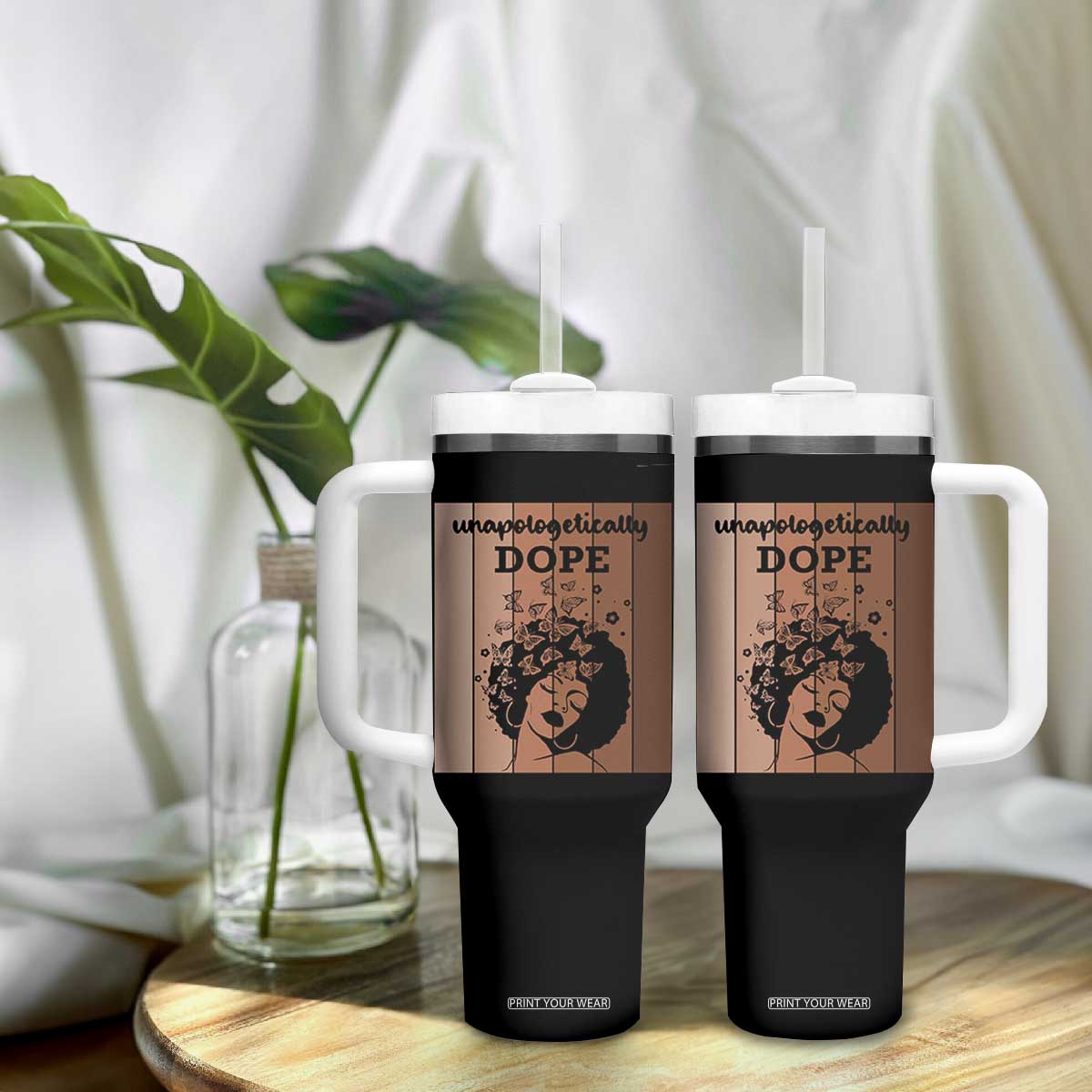 Inspirational Black Women Gift Tumbler With Handle Unapologetically Dope TS12 Print Your Wear