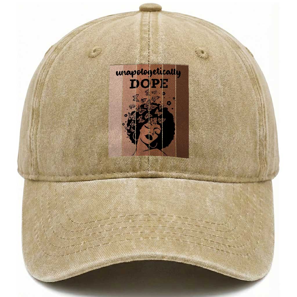 Inspirational Black Women Gift Washed Cotton Baseball Cap Unapologetically Dope TS12 Print Your Wear